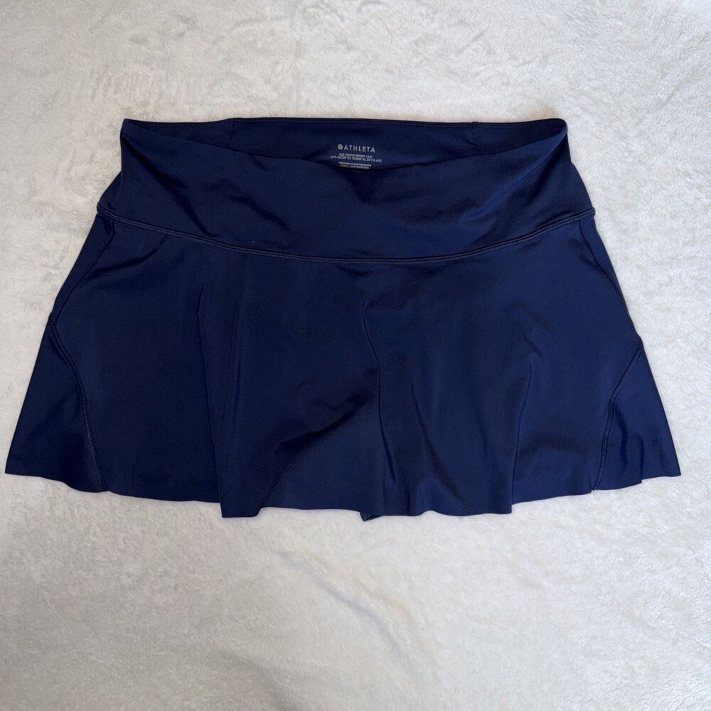 Athleta Skort Womens XL Ace Tennis 13.5" Blue Activewear Golf Pickleball Gym
